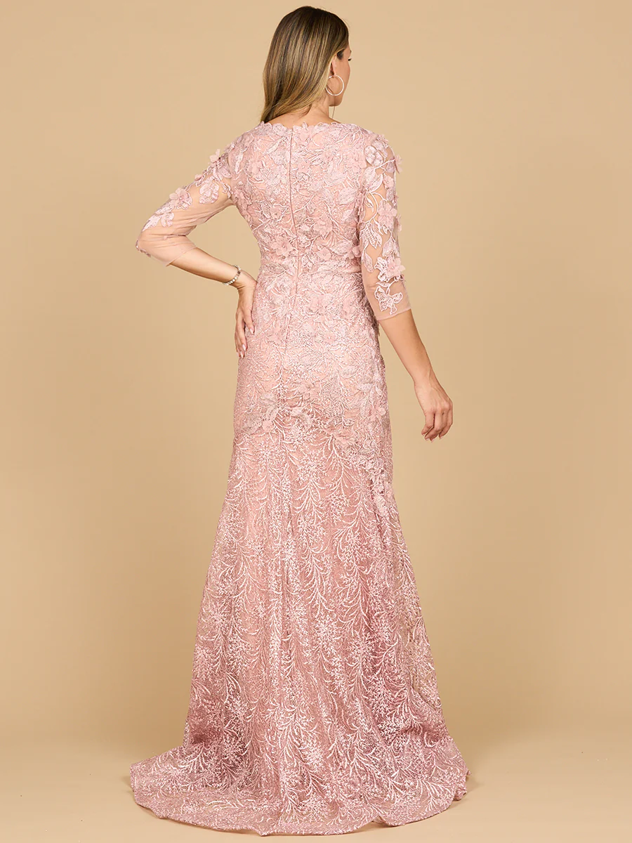 Short Sleeve Lace Mermaid Gown - Image 3