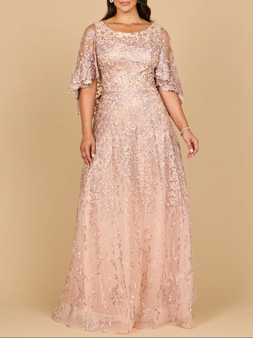 Cape Sleeve Mother's Gown | 28881