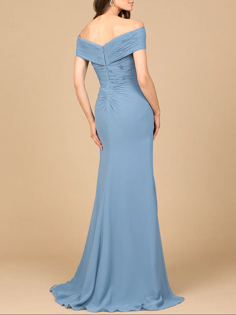 Off Shoulder Elegant Chiffon Gown - Image 2