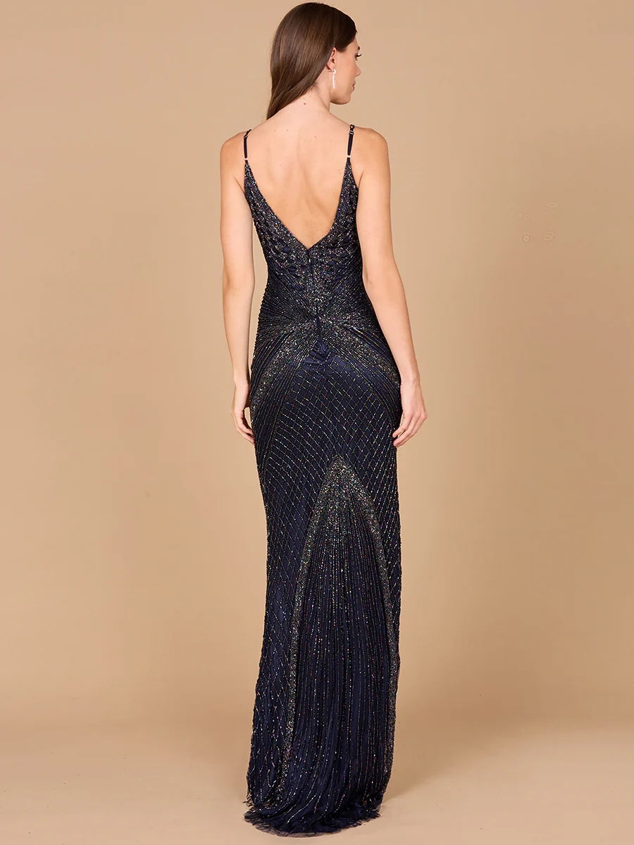 Lara 29595 - Spaghetti Strap Navy Dress - Image 3