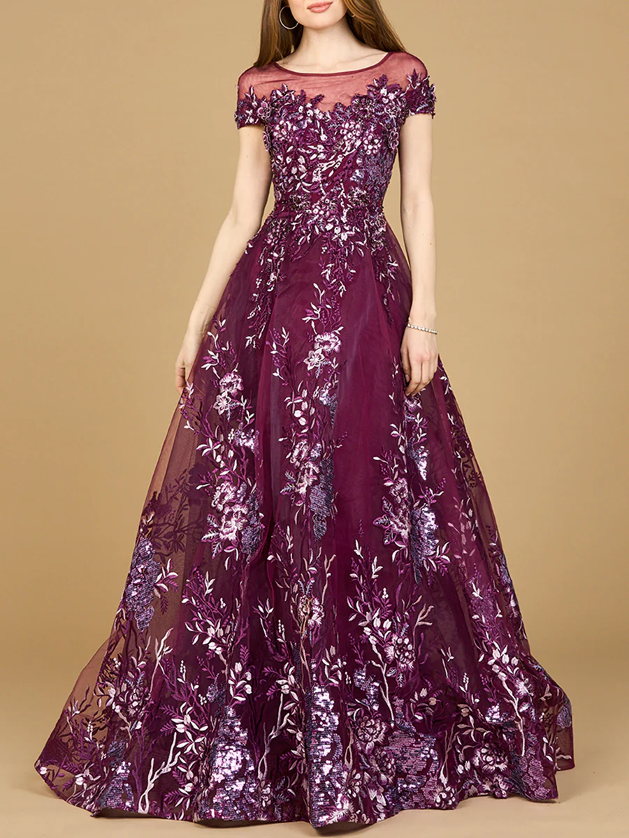 Lara 29619 - Beautiful Lace Applique A-line Ball Gown
