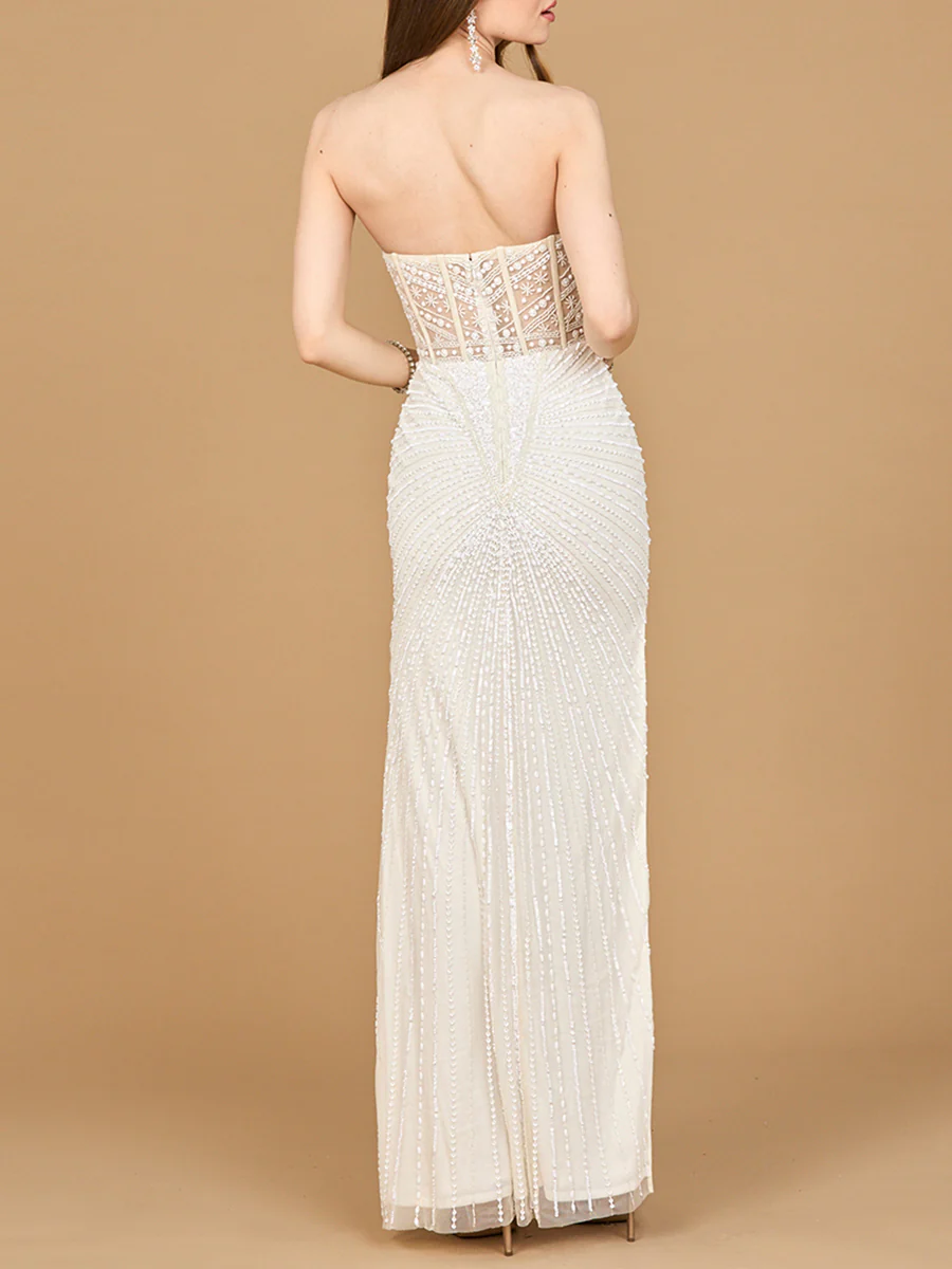 Lara 51189 - Embellished Strapless Gown with Slit - Image 2