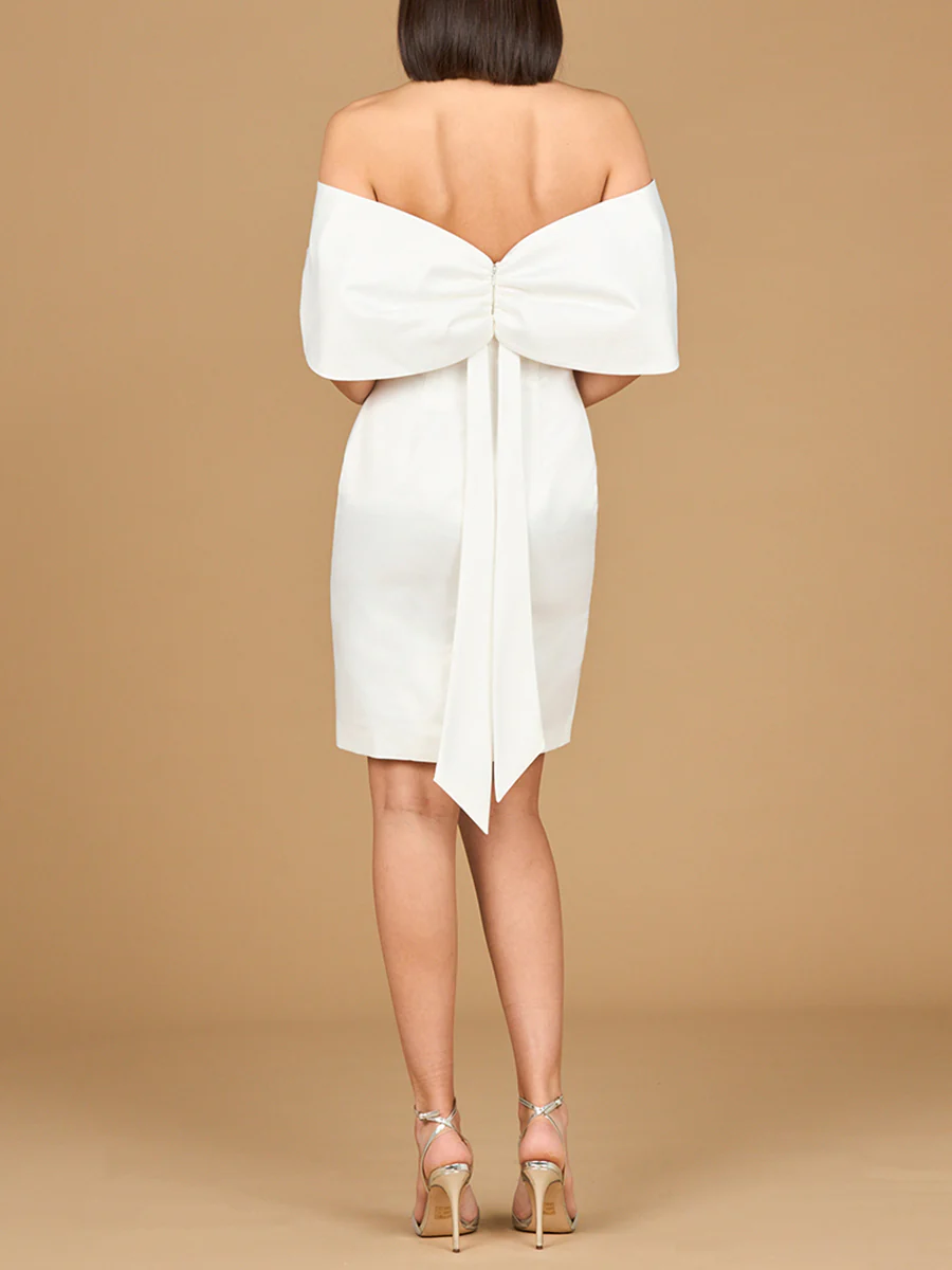 Off Shoulder Bridal Short with Bow - Image 2