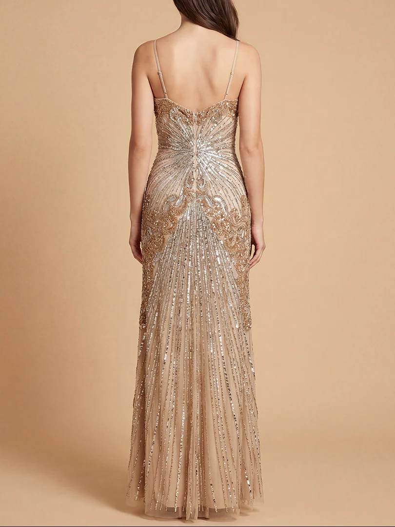 Detachable Straps Beaded Gown | 9921 - Image 2