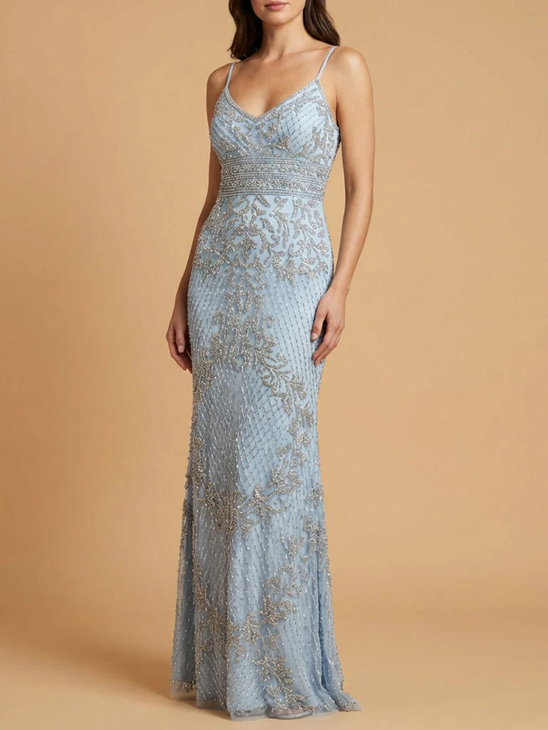 Body Con V-neck Beaded Dress | Lara 29904 - Image 3