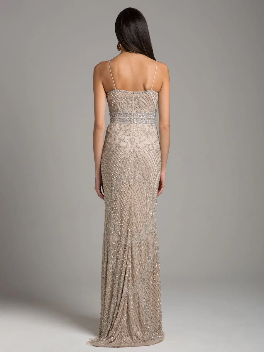 Body Con V-neck Beaded Dress | Lara 29904 - Image 5