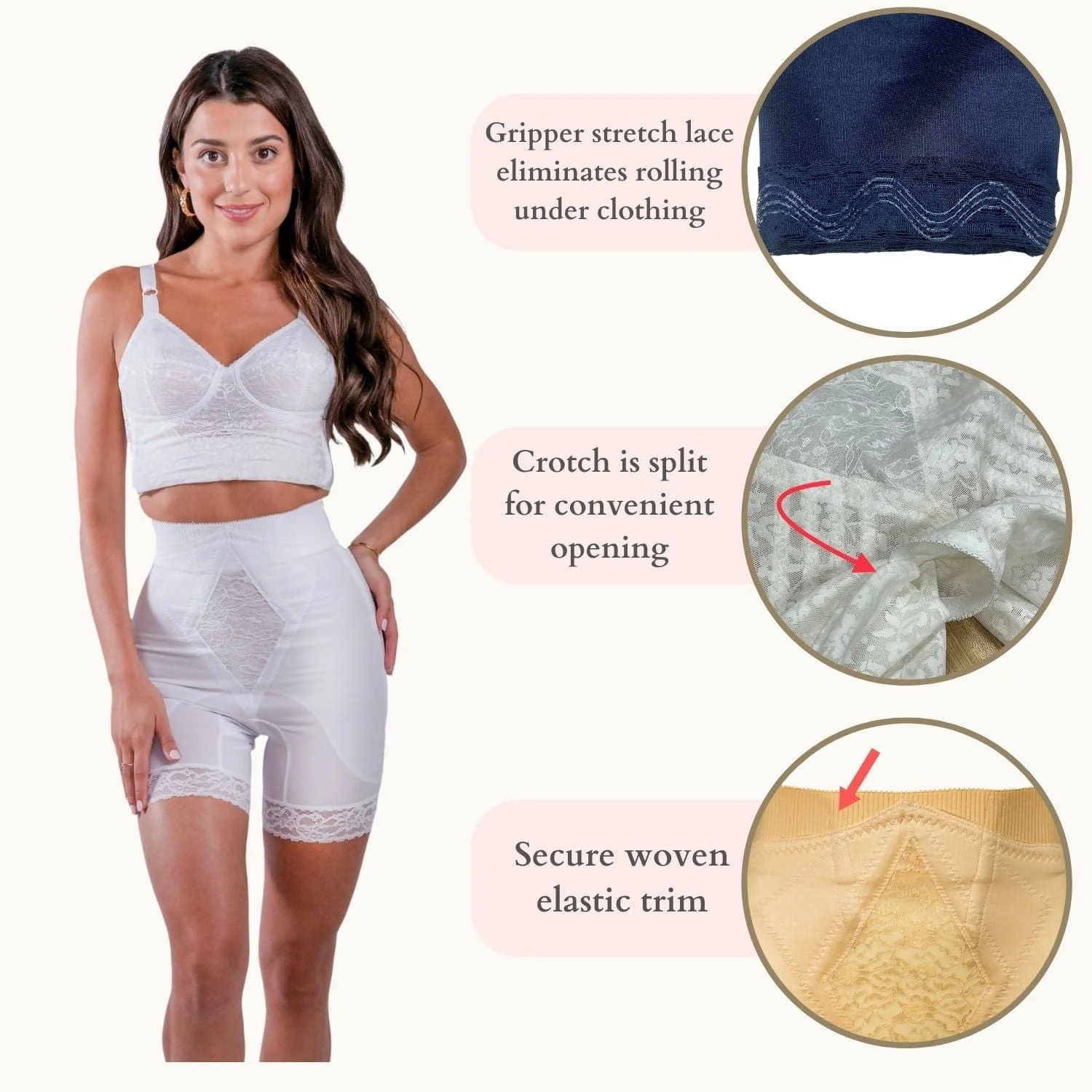 Style 6206 | High Waist Medium Control Thigh Slimmer | Memory Compression Fabric - Image 15