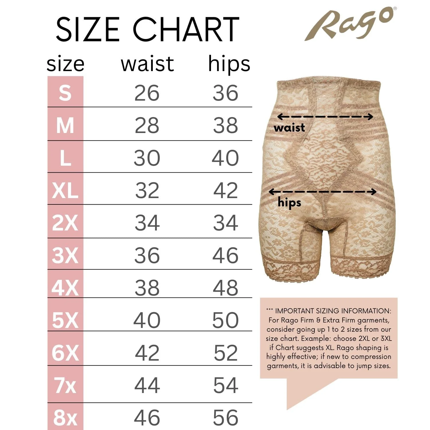 Style 6207 |  No Roll High Waist Lace Thigh Slimmer with Extra Firm Support - Image 39