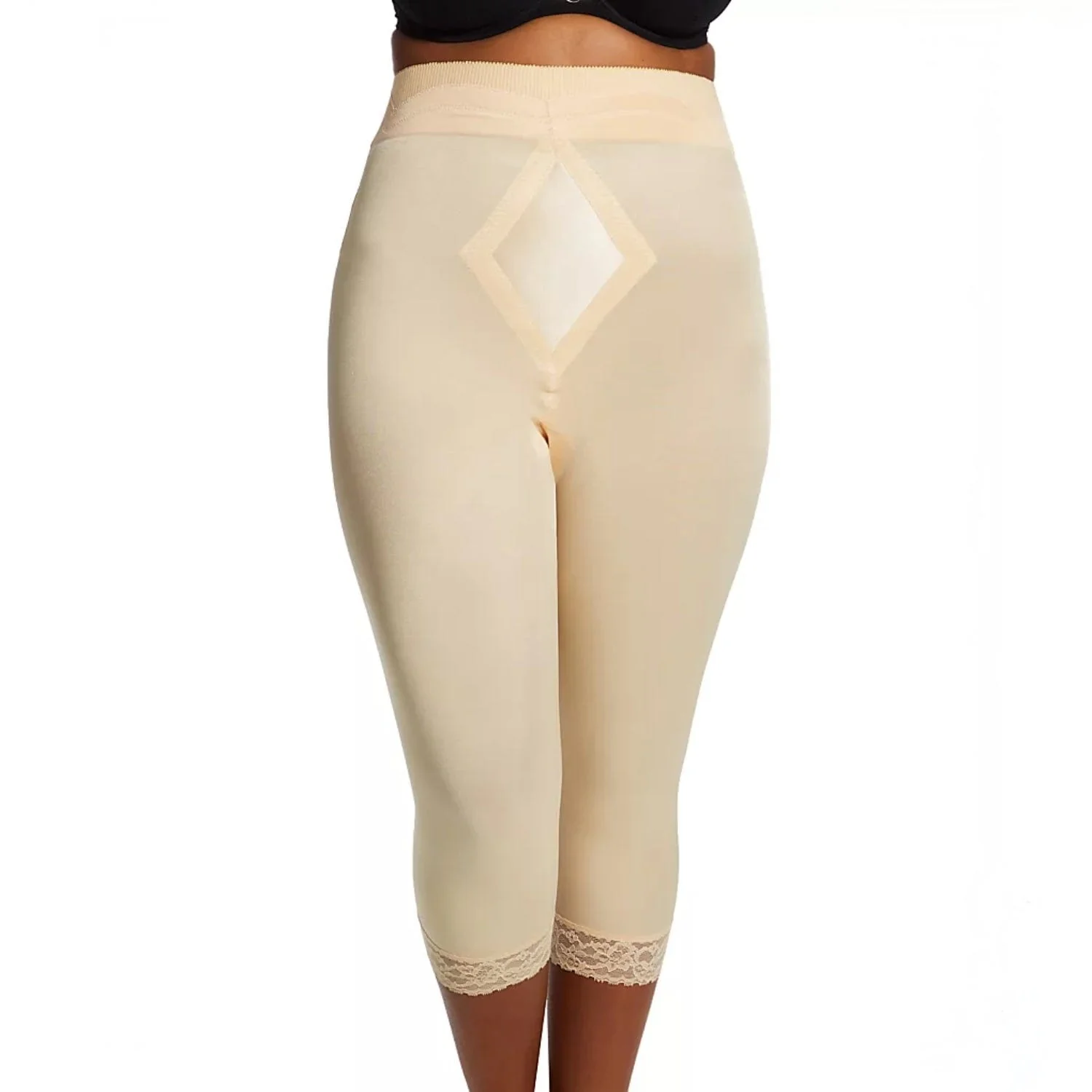 High Waist Capri Pant Liner with Tummy Control Satin Panel| Memory Compression Fabric | Medium Support | Style 6266 - Image 15