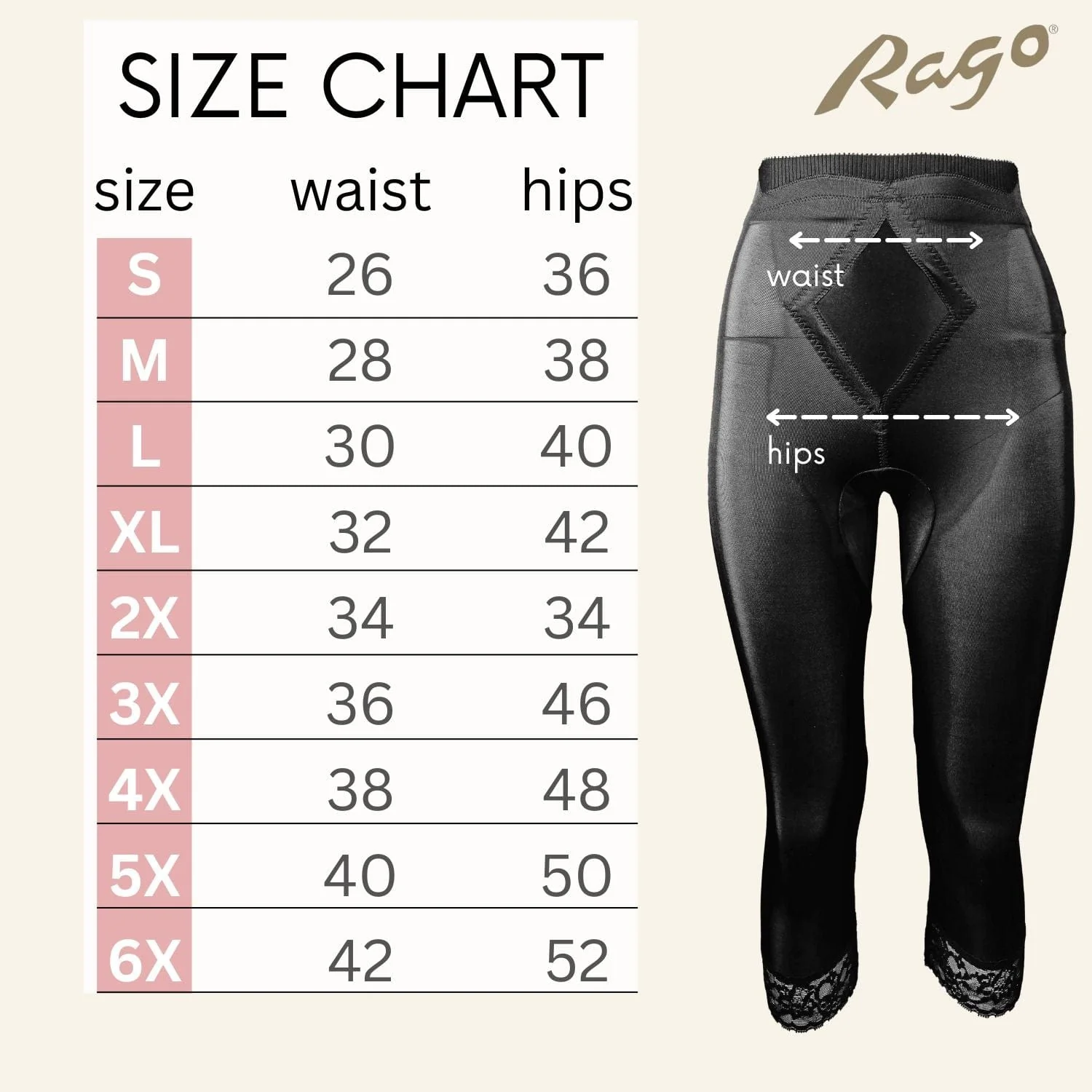 High Waist Capri Pant Liner with Tummy Control Satin Panel| Memory Compression Fabric | Medium Support | Style 6266 - Image 8
